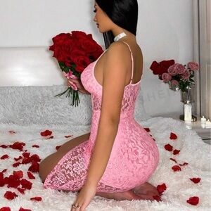 Pink Lace Strap dress